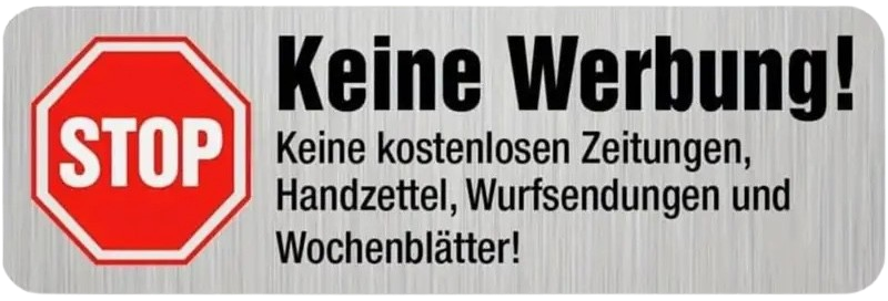 â€žKeine Werbungâ€œ-Aufkleber - Designansicht